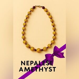 Amethyst & Silver Necklace Silver and Purple Beads